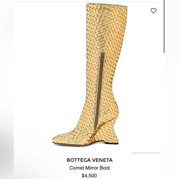 NEW Bottega Veneta Comet Mirror Boot in Gold Size 36 / 6 MSRP $4,500 - Picture 3 of 15